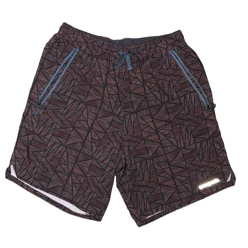 Patagonia Nine Trails Shorts Abalone Blue Icy Geometic Lined Hiking Mens Small